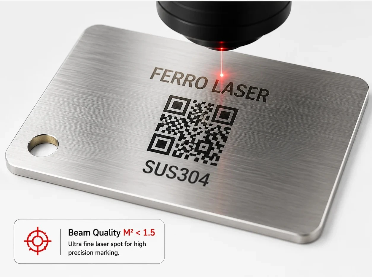 Ultra-fine laser marking on stainless steel